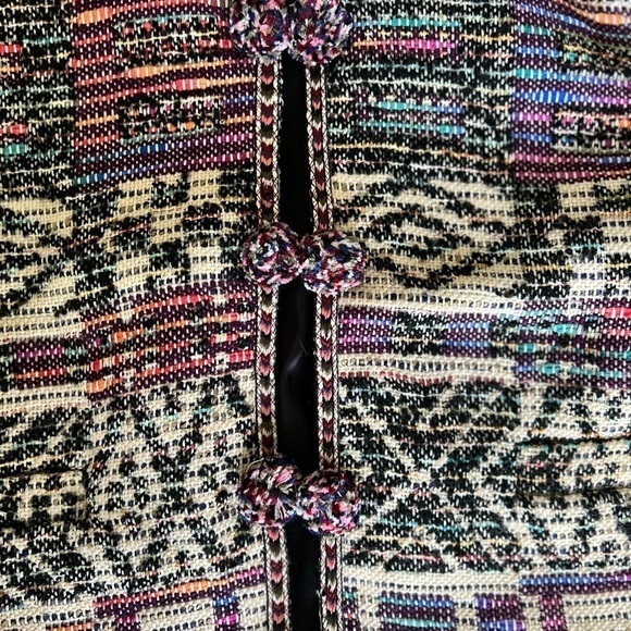 NWT ZARA Cropped Geometric Multicolor Embroidered Wool Blend Jacket Sz S - Picture 6 of 8